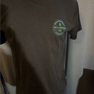 Billabong Men's Charcoal Tee with Green Logo